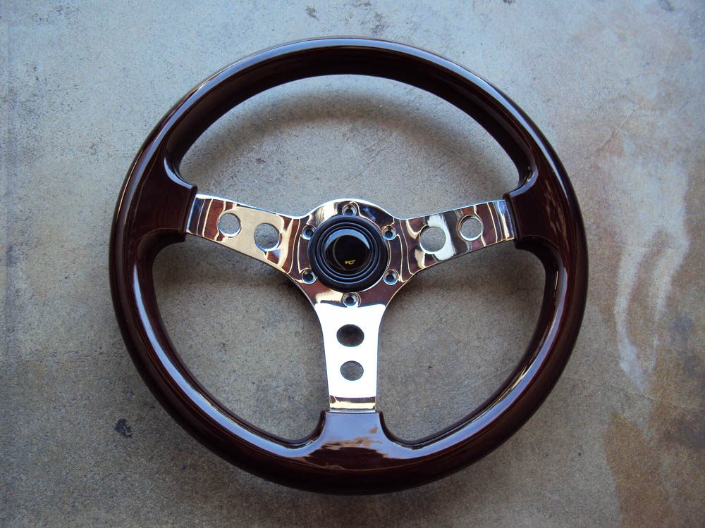 JDM Drift Dark Wood Grain Steering Wheel JDM 350mm Fits Momo Pattern Miata Civic eBay