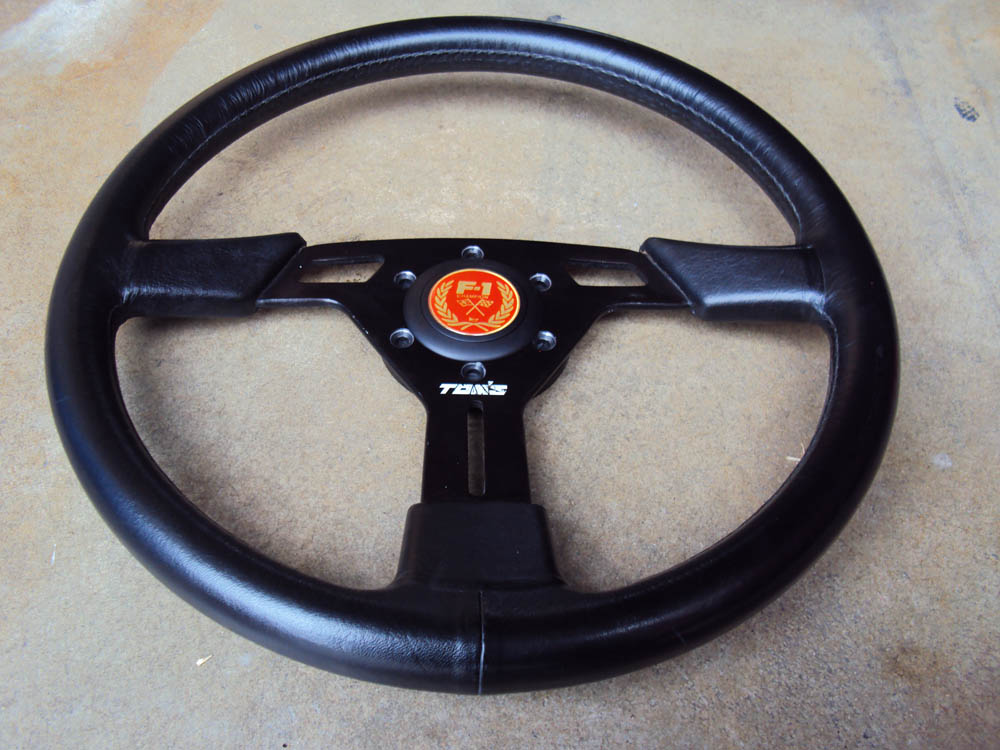 Toms Leather Steering Wheel 350mm JDM Toyota AE86 AW11 Corolla Celica