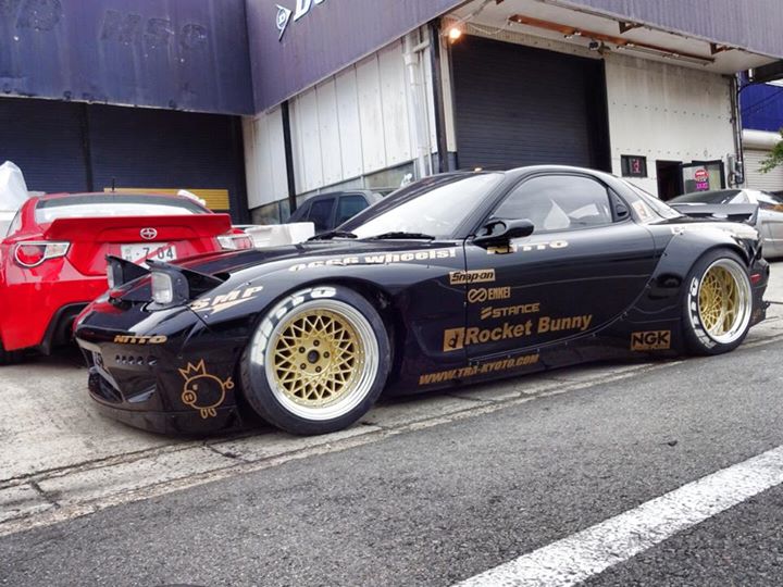 Rocket Bunny tra_kyoto Mazda RX7 FD3s on Enkei 6666 Wheels