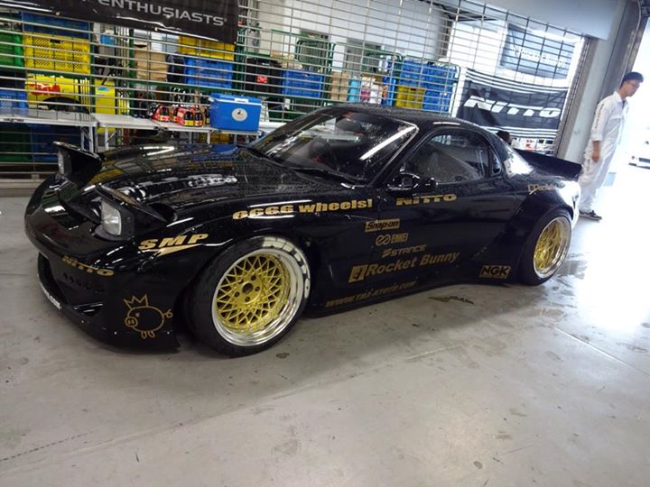 Rocket Bunny tra_kyoto Mazda RX7 FD3s on Enkei 6666 Wheels