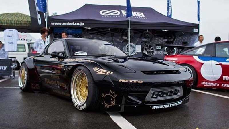 Rocket Bunny tra_kyoto Mazda RX7 FD3s on Enkei 6666 Wheels 