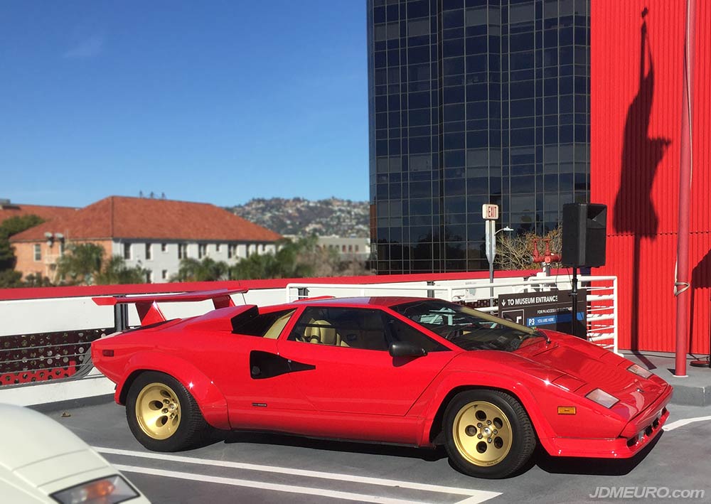 Lamborghini Countach at Radwood 2018 at Petersen Automotive Museum in Los Angeles, California. This famous belong to Matt Farah of The Smoking Tire fame.